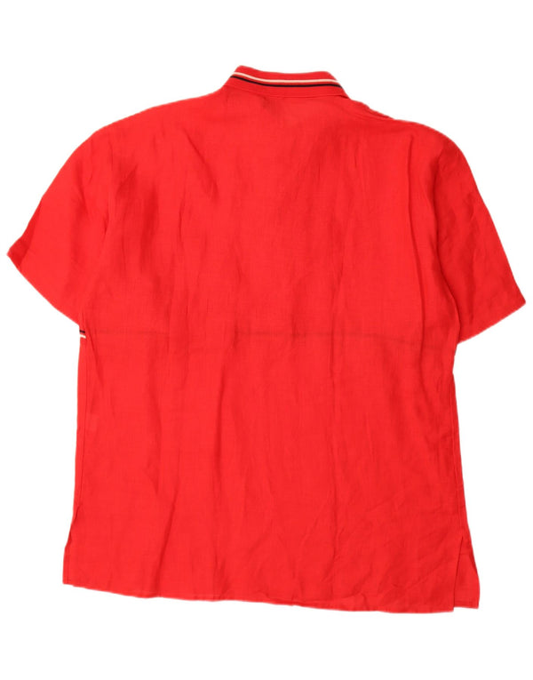 Cămașă vintage pentru bărbați cu mânecă scurtă, XL, cu dungi roșii