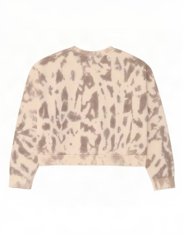 Hanorac crop pentru femei Bench Pulover UK 14 mare, gri Tie Dye Bumbac