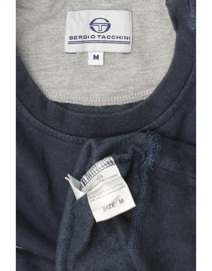 SERGIO TACCHINI Hanorac grafic pentru bărbați Pulover mediu din bumbac bleumarin