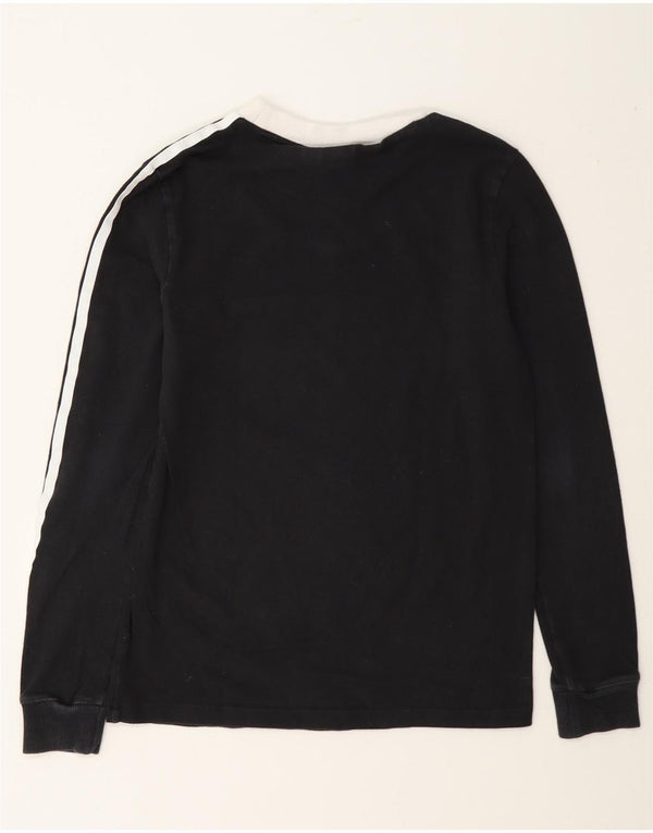 Top pentru femei Adidas cu mânecă lungă UK 6 XS, negru, bumbac color bloc