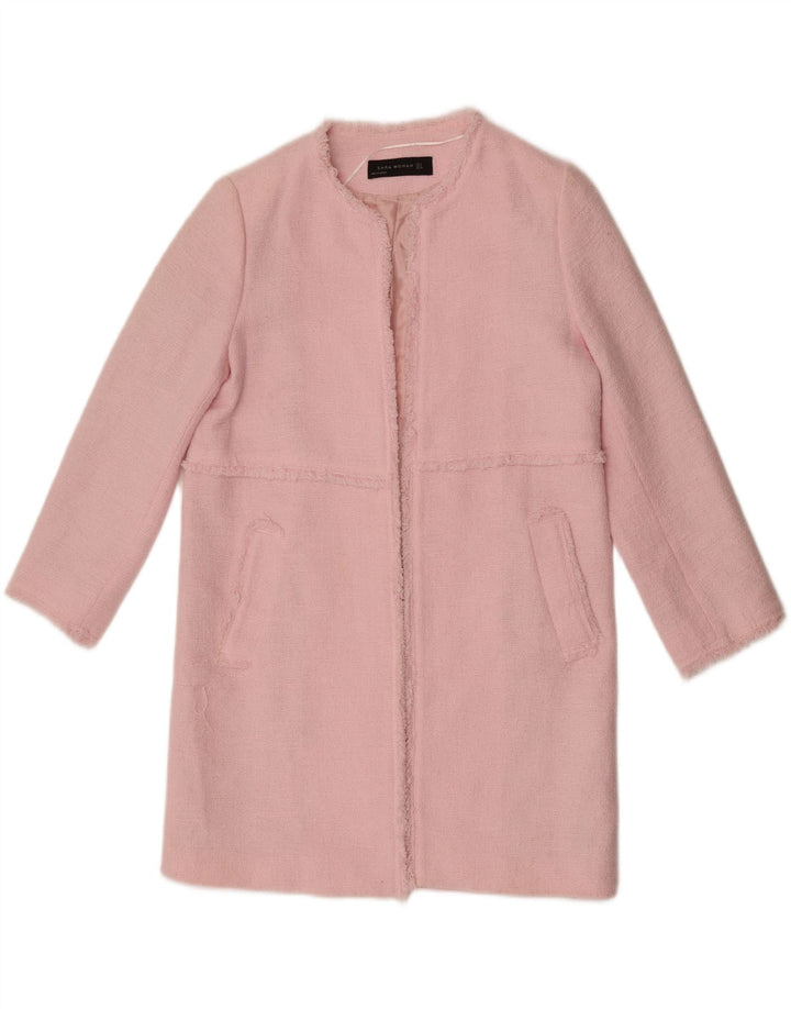 Pardesiu deschis pentru femei Zara UK 10 mic bumbac roz