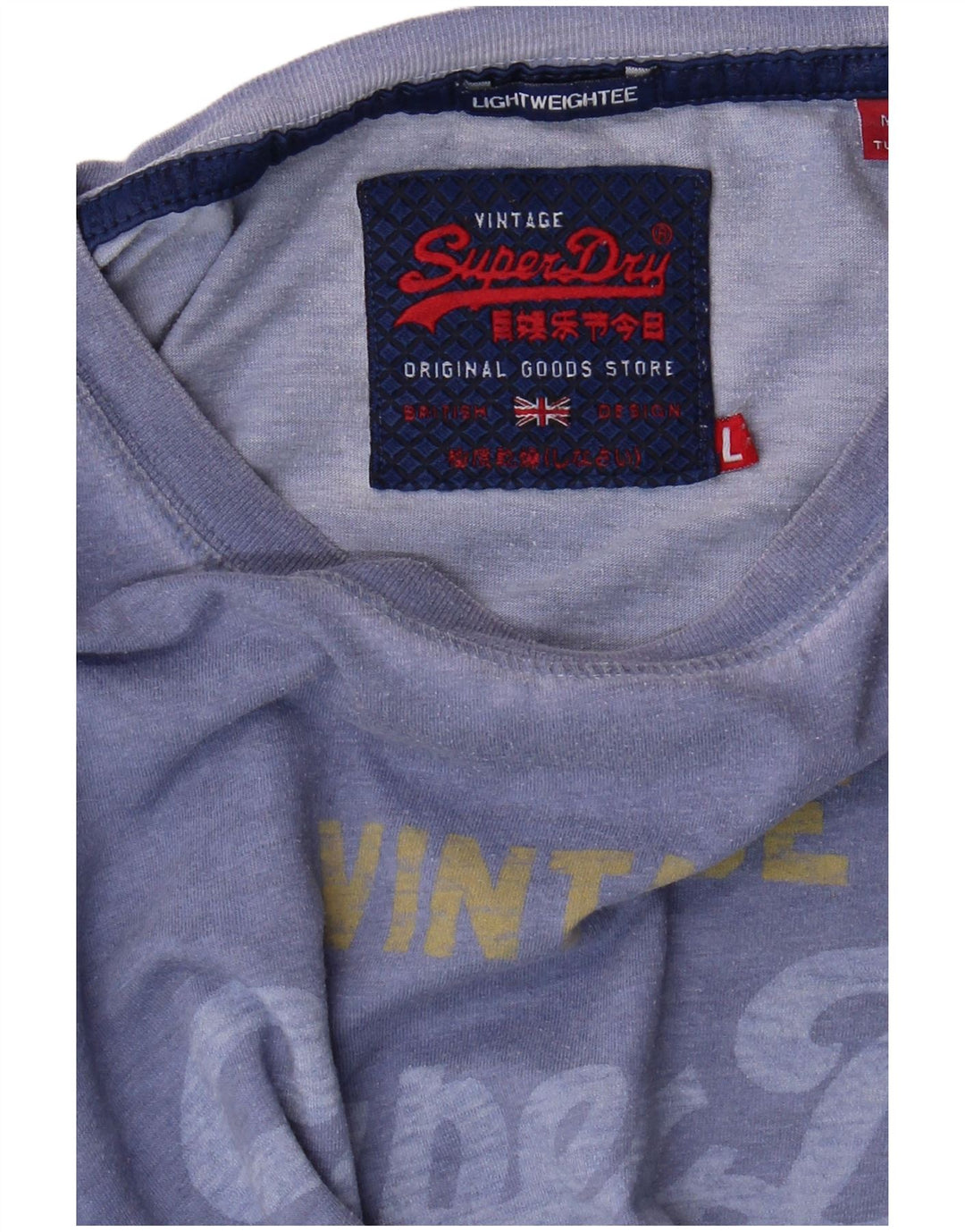 Tricou grafic pentru bărbați Superdry Top Large Blue