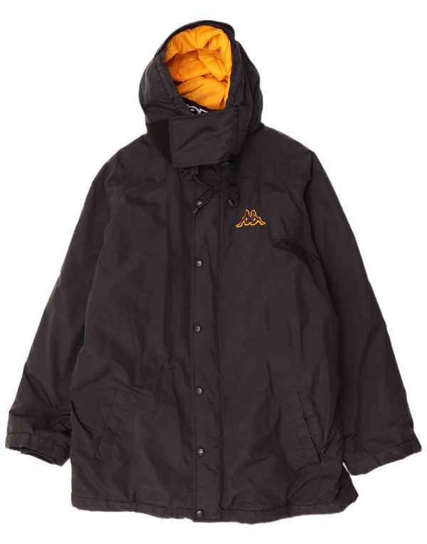 Jachetă de vânt cu glugă pentru bărbați Kappa UK 44 2XL Nylon negru