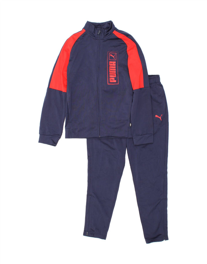PUMA Boys Graphic Full Tracksuit 11-12 Years  Navy Blue Colourblock Vintage Puma and Second-Hand Puma from Messina Hembry 
