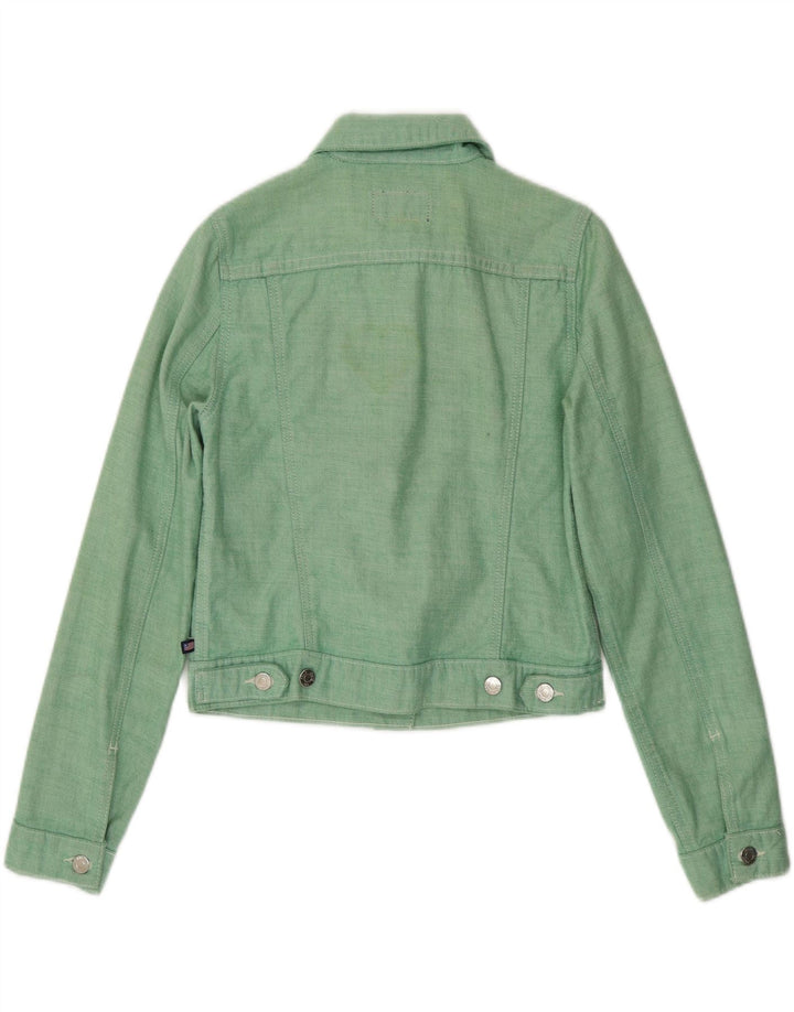 Jachetă de denim crop pentru femei Ralph Lauren UK 10 mic verde bumbac