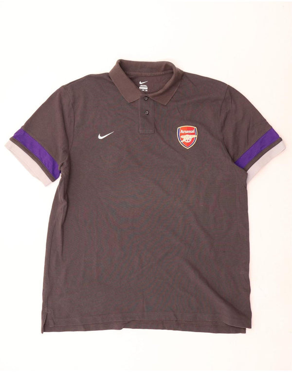 Tricou polo Nike Arsenal pentru bărbați 2XL, bumbac color bloc, gri