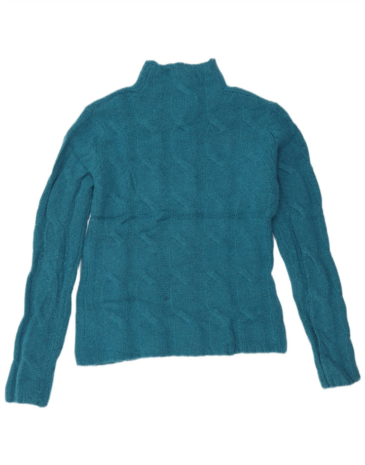 EDDIE BAUER Pulover cu gât țestoasă pentru femei UK 14 Medium Blue Lambswool