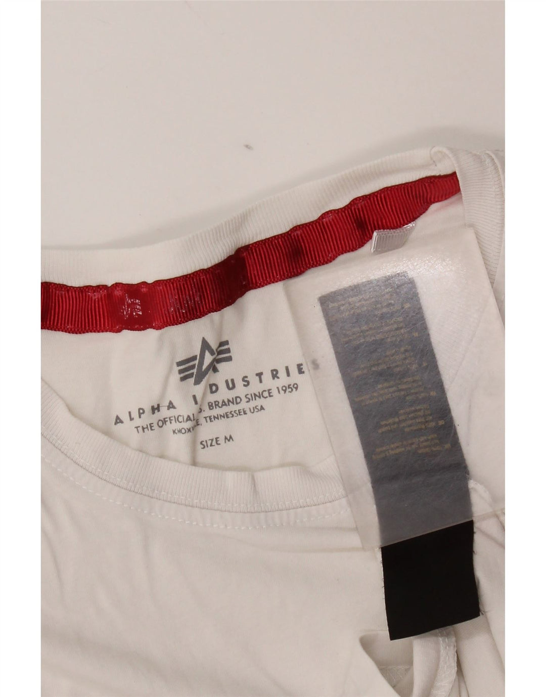 Tricou grafic pentru bărbați Alpha Industries Top, mediu alb, bumbac cu dungi