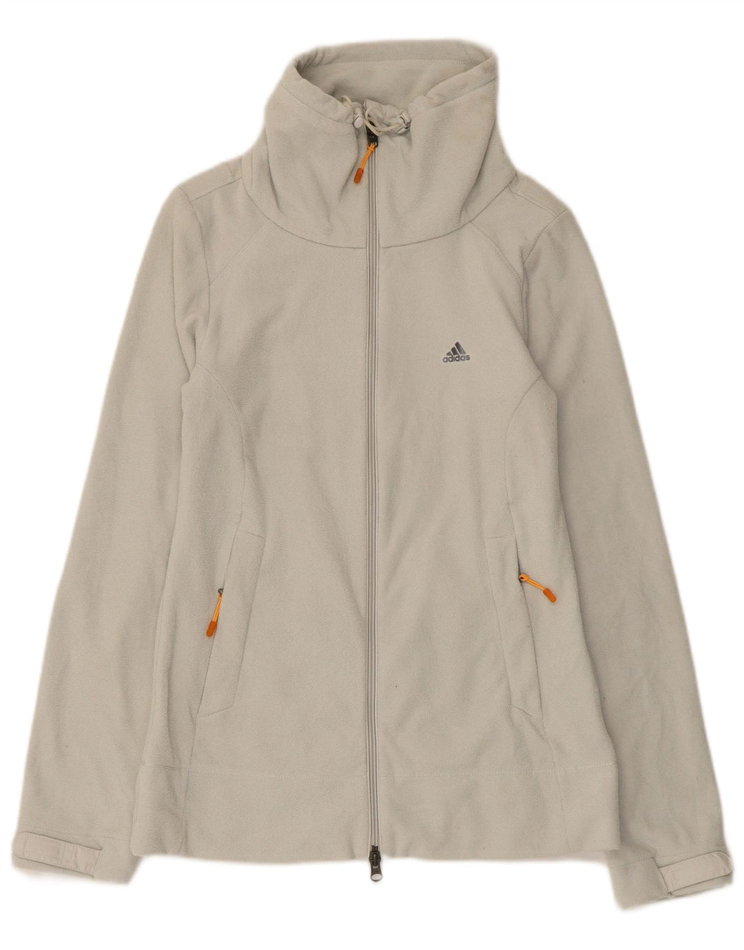 Jachetă Fleece Adidas pentru femei UK 12 Medium Gri Poliester cu dungi