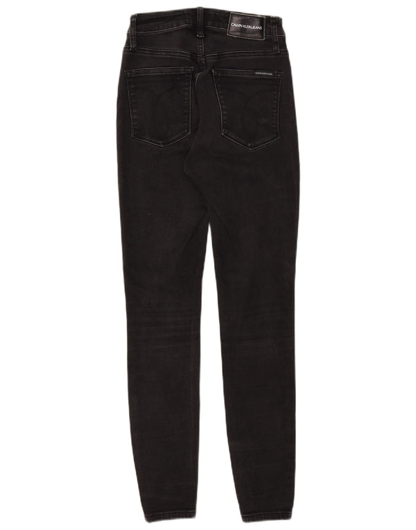 Calvin Klein Womens Stretch High Rise Super Skinny Jeans W27 L28 Black