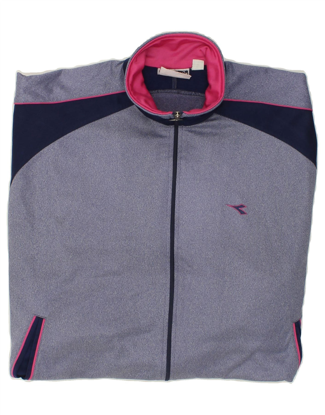 DIADORA Womens Tracksuit Top Jacket UK 14 Medium Blue Colourblock Vintage Diadora and Second-Hand Diadora from Messina Hembry 