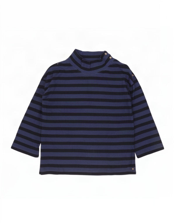 Fat Face pentru femei Top cu mâneci 3/4 UK 14 mare, bleumarin, bumbac cu dungi