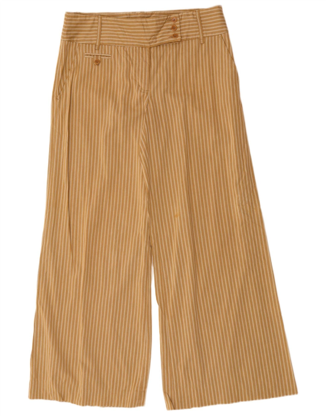 MAX MARA Pantaloni casual pentru femei cu picioare largi US 10 Large W34 L32 Maro cu dungi