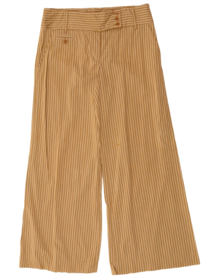 MAX MARA Pantaloni casual pentru femei cu picioare largi US 10 Large W34 L32 Maro cu dungi