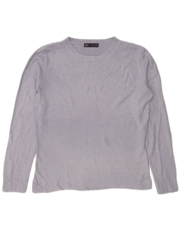 Marks & Spencer Pulover supradimensionat pentru femei cu gâtul turnat UK 10 Small Blue