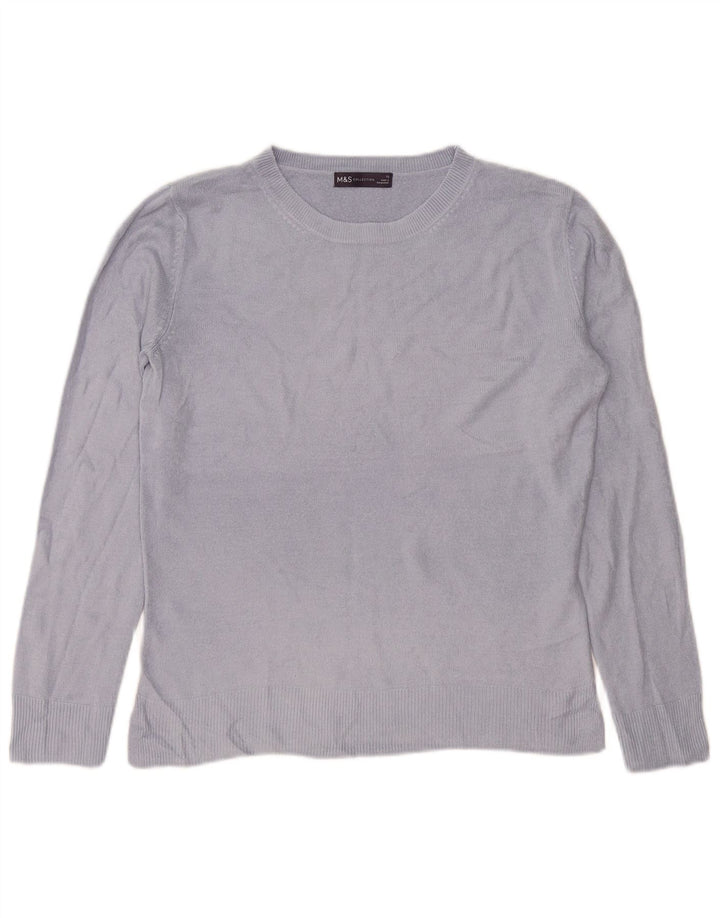 Marks & Spencer Pulover supradimensionat pentru femei cu gâtul turnat UK 10 Small Blue