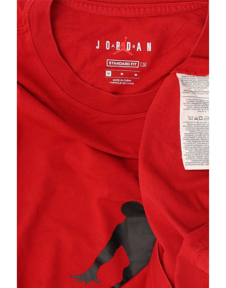 Tricou grafic Jordan pentru bărbați, cu croiala standard, top din bumbac roșu mediu