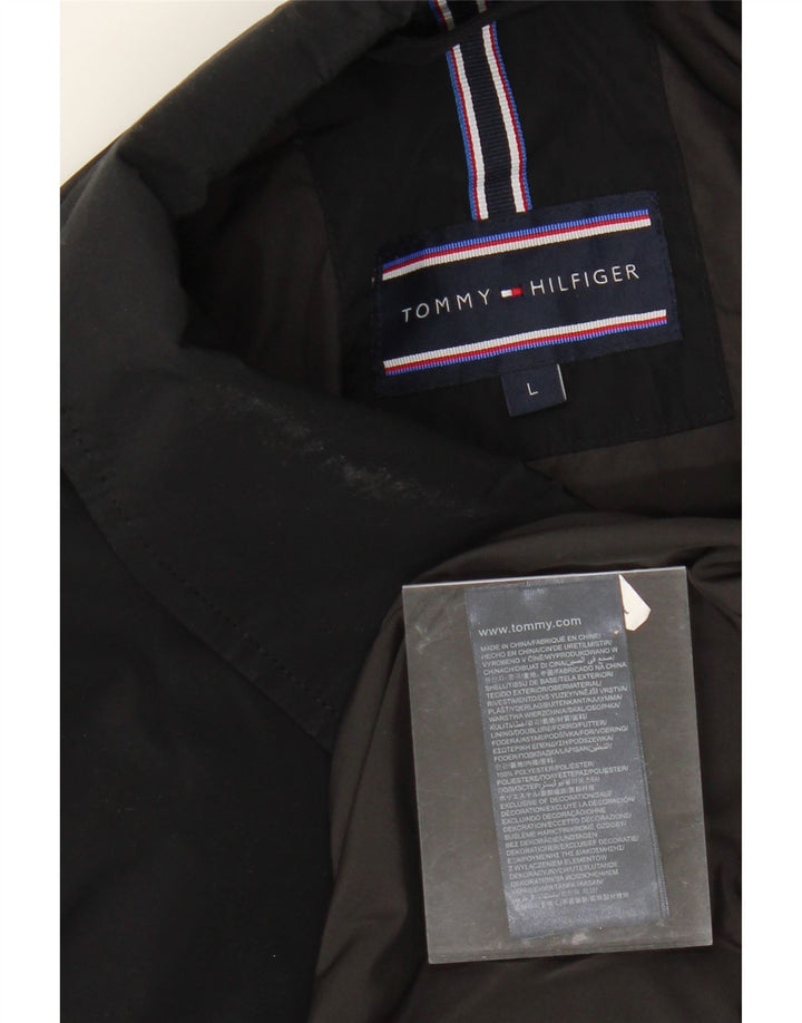 TOMMY HILFIGER Mens Windbreaker Jacket UK 40 Large Black Polyester Vintage Tommy Hilfiger and Second-Hand Tommy Hilfiger from Messina Hembry 
