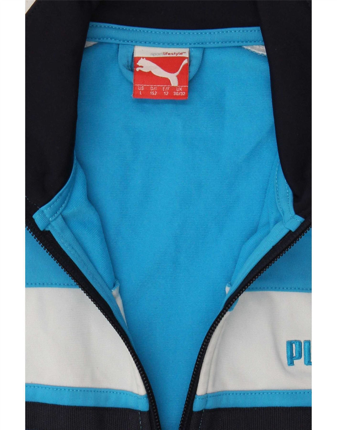 Jachetă de trening Puma pentru băieți, 11-12 ani, poliester color bloc albastru