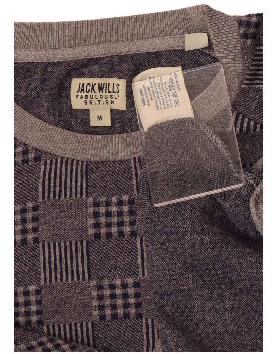 Pulover Jack Wills pentru bărbați cu decolteu rotund, mijlociu, bleumarin, mozaic