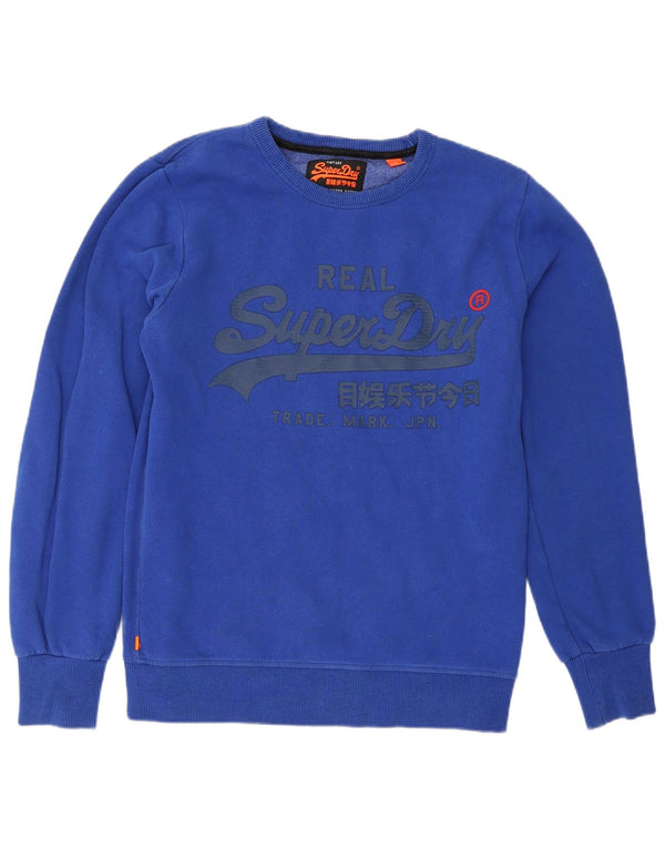 Pulover grafic Superdry pentru bărbați, bumbac albastru mediu
