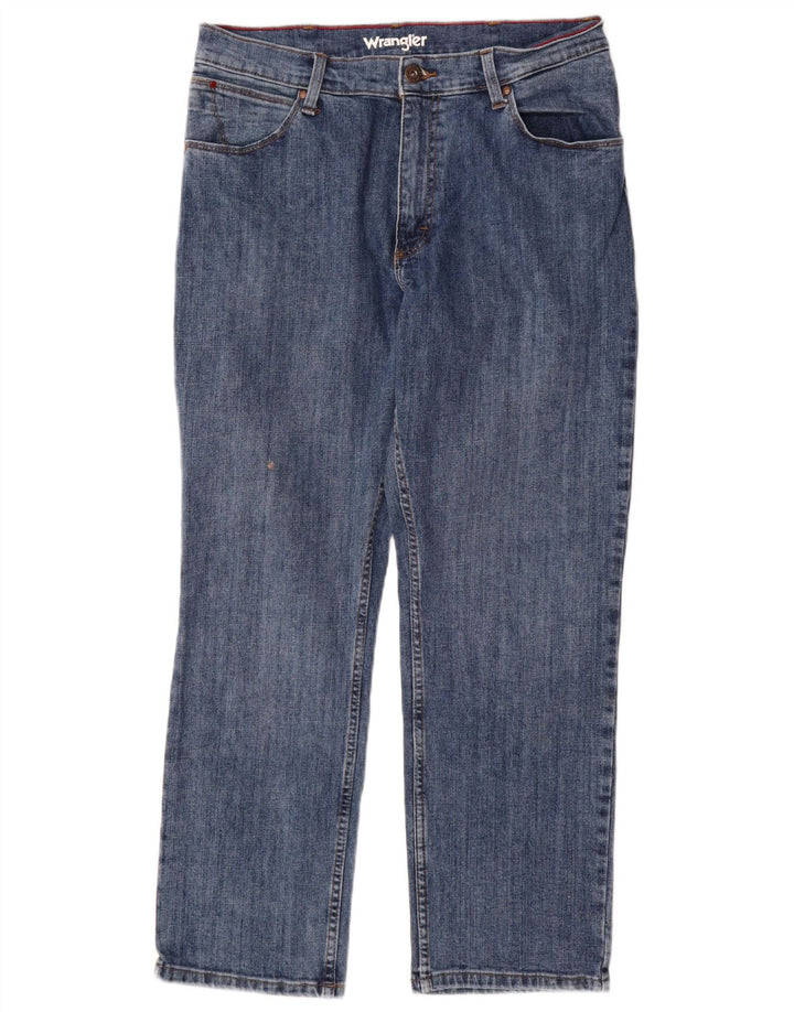 Blugi drepti pentru bărbați Wrangler W34 L30 Bumbac albastru