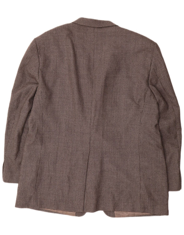 Blazer pentru bărbați Chaps cu 2 nasturi Mărimea 48 3XL Lână gri Houndstooth