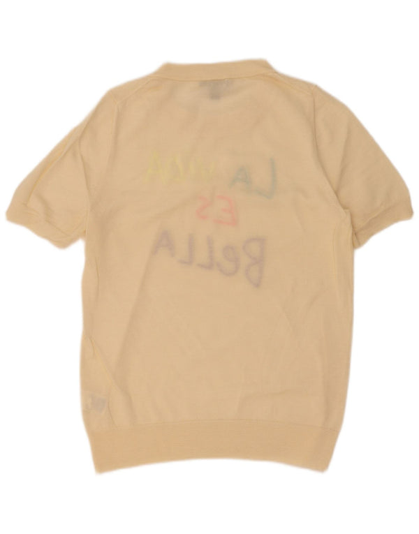 J. Crew Pulover cu decolteu rotund cu grafic pentru femei UK 14 Large Off White