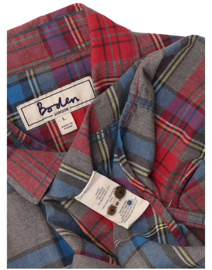 Cămașă de flanel pentru bărbați Boden, bumbac în carouri multicolore
