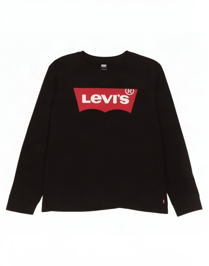 Bluză cu mânecă lungă Levi's pentru bărbați, bumbac negru