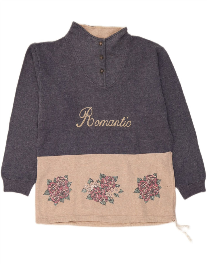 CAMPAGNOLO Pulover cu grafic pentru femei UK 18 XL Bleumarin Floral