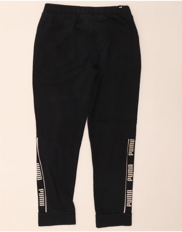 Puma Womens Graphic Trening Pantaloni Joggeri UK 10 Small Black Bumbac