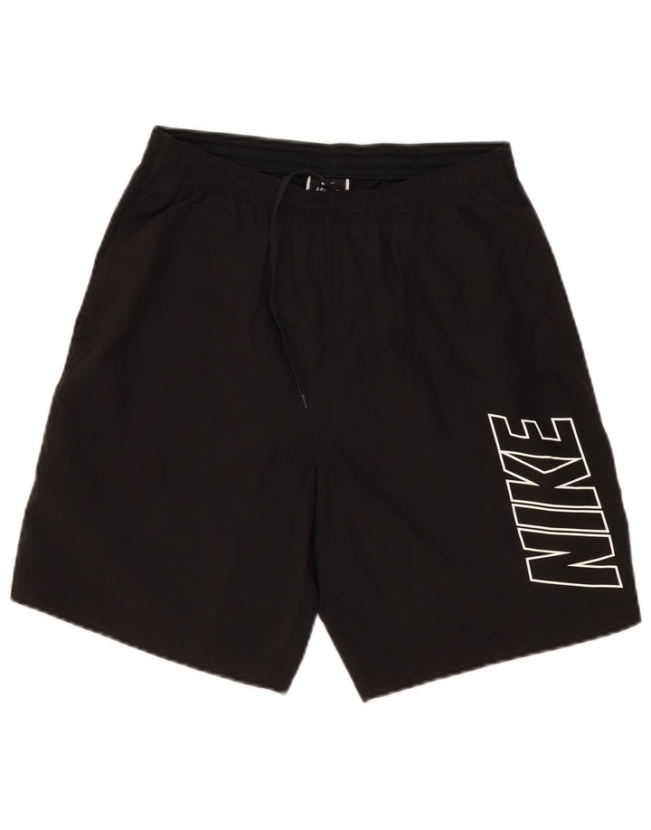 Pantaloni scurți sport NIKE Dri Fit Graphic pentru bărbați, poliester mediu negru