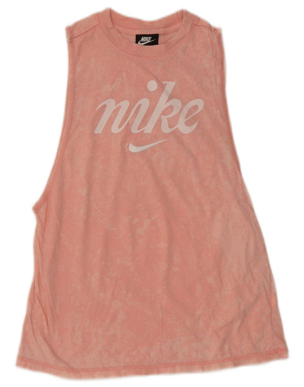 Top cu vestă grafică Nike pentru femei UK 10 Small Pink Tie Dye