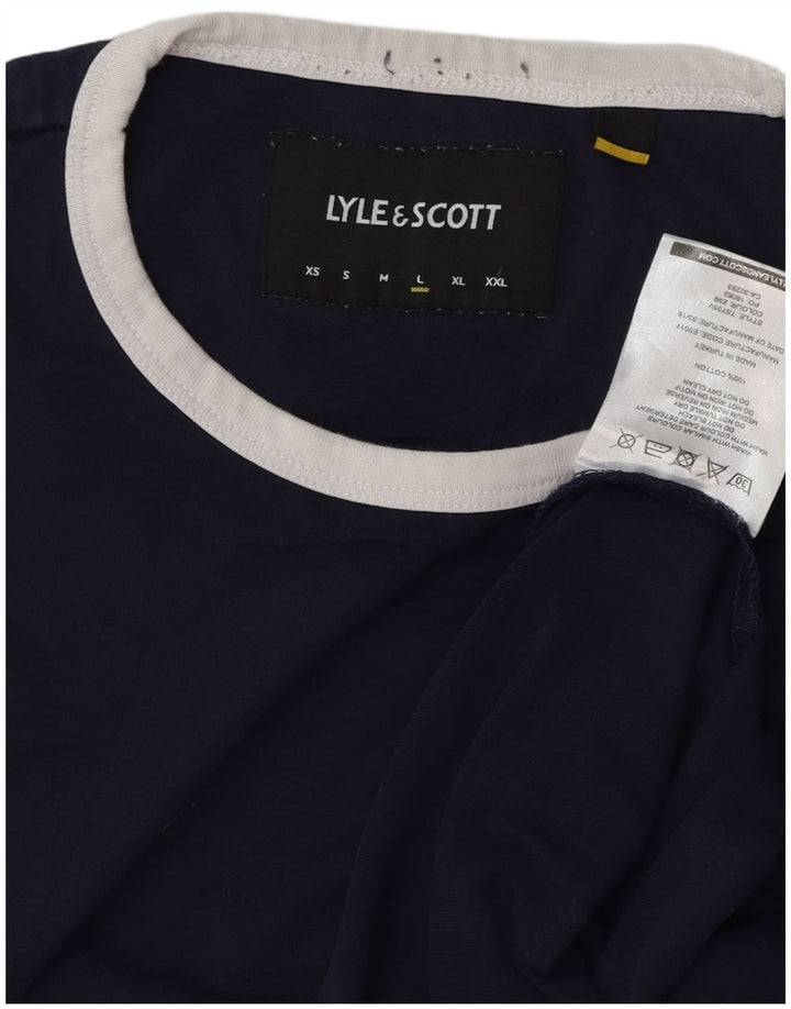 Tricou pentru bărbați Lyle & Scott Top mare din bumbac bleumarin