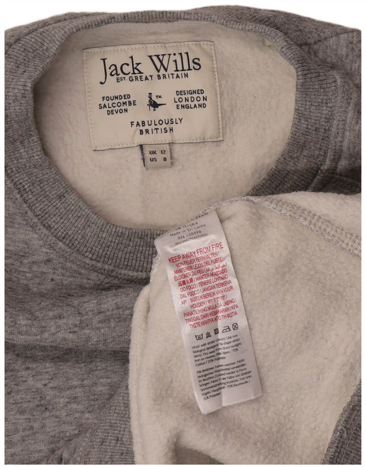Pulover Jack Wills pentru femei, UK 12, bumbac gri mediu