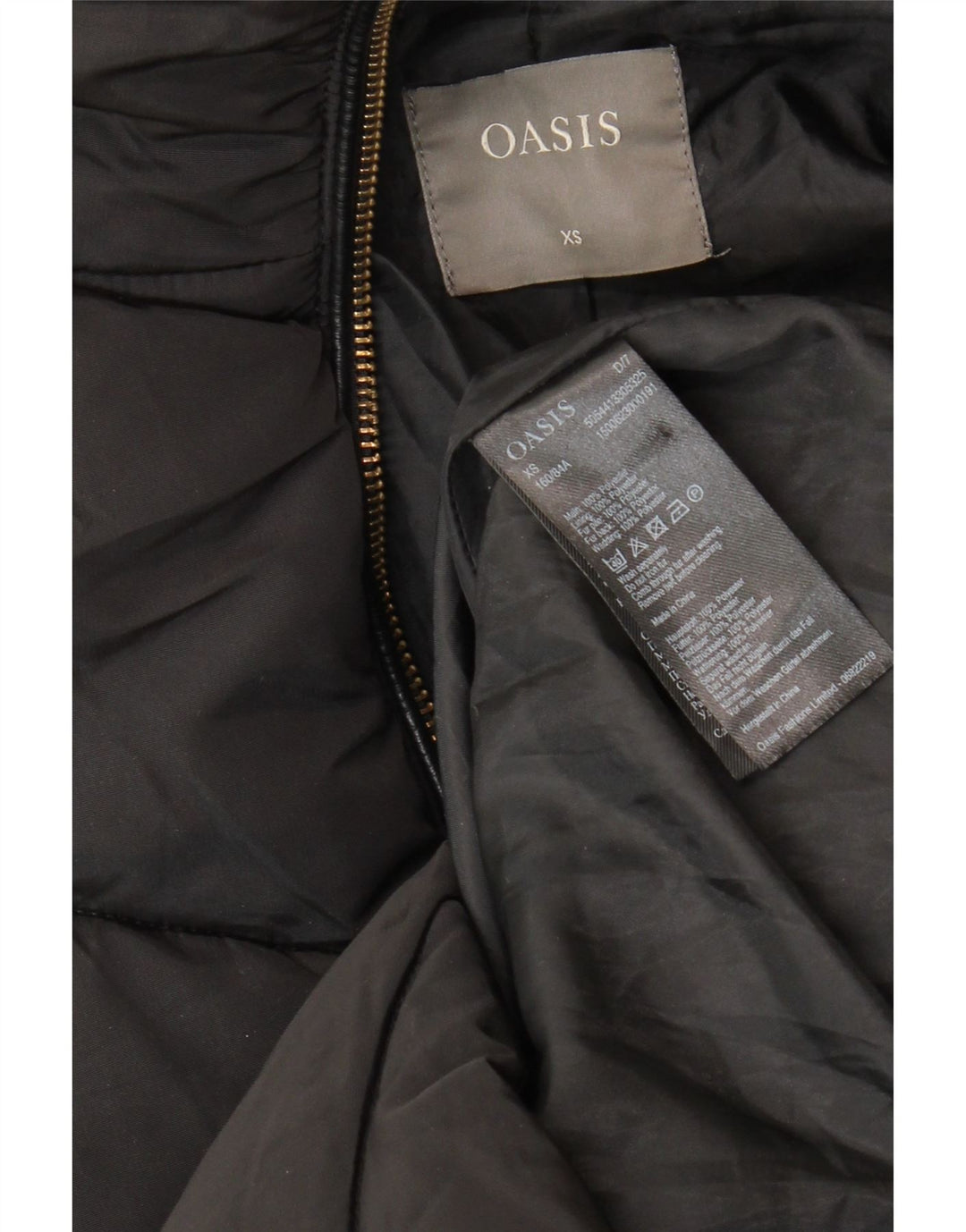 OASIS Womens Oversized Padded Coat UK 6 XS Black Polyester