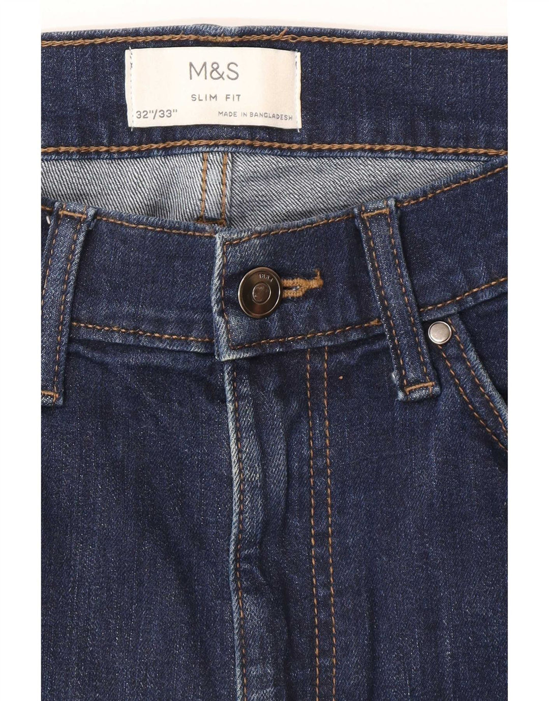 Blugi subțiri pentru bărbați Marks & Spencer L32 L33 Bumbac bleumarin