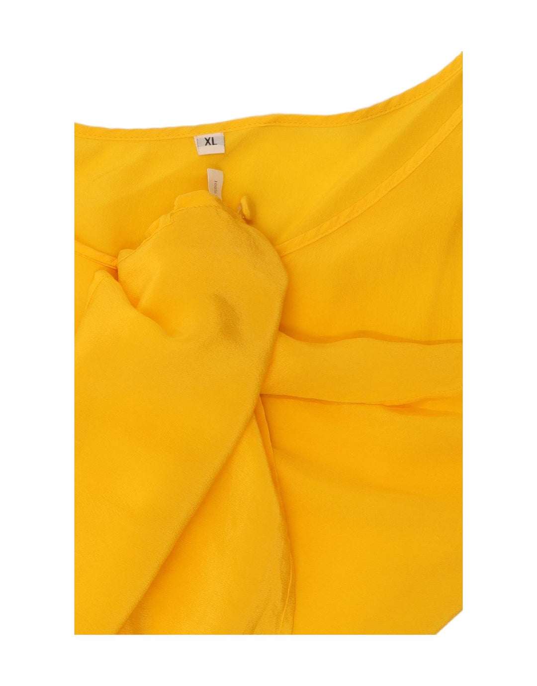 Bluză fără mâneci pentru femei VINTAGE UK 18 XL mătase galbenă