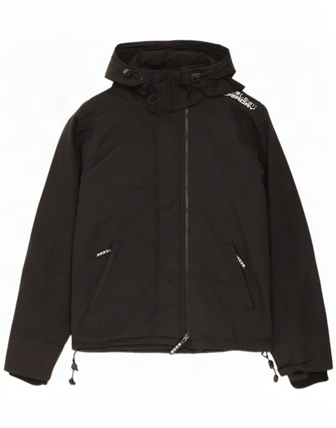 Superdry Jachetă de ploaie cu glugă pentru bărbați UK 38 Medium Black Nylon