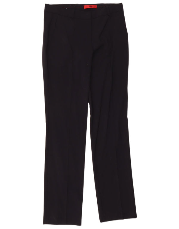 Pantaloni casual drepti pentru femei Hugo Boss UK 10 Small W30 L32 Negru