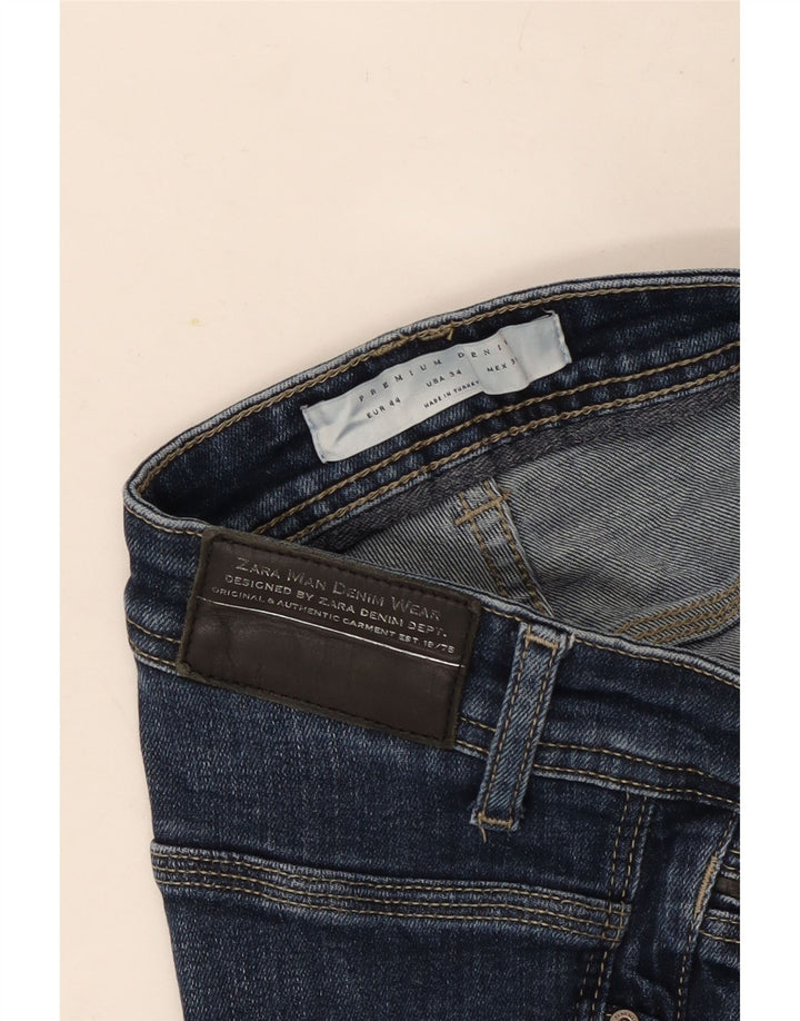 Blugi slim pentru bărbați Zara EU 44 Large W34 L31 Albastru