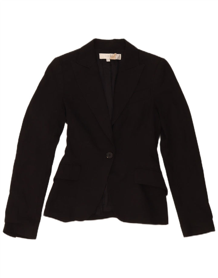 Blazer pentru femei Zara cu 1 nasture EU 34 2XS Poliester negru