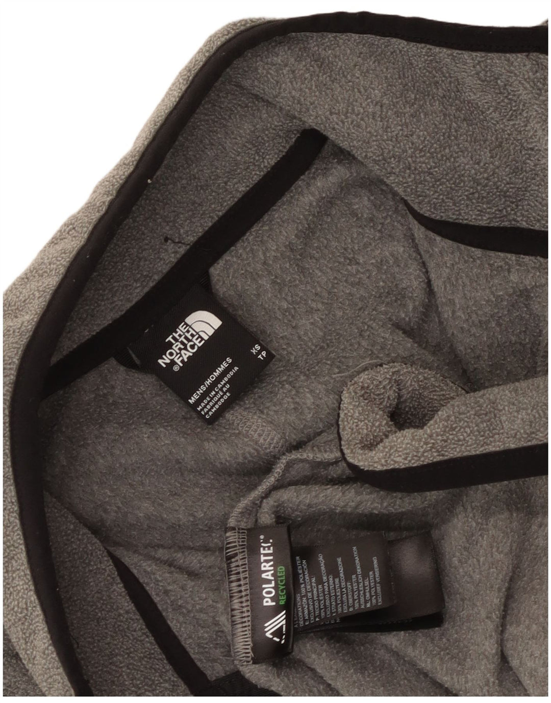 Pulover pentru bărbați The North Face, cu fermoar și gât, poliester gri XS