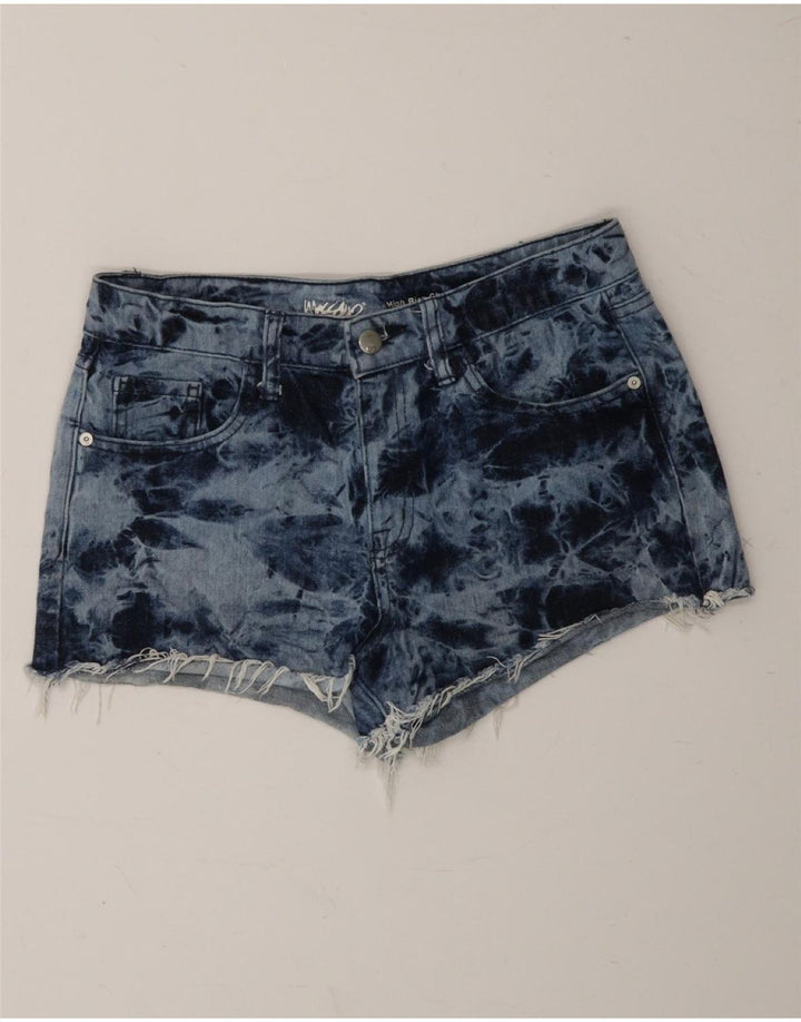 MOSSIMO Womens Denim High Waist Hot Pants US 6 Medium W28  Blue Tie Dye Vintage Mossimo and Second-Hand Mossimo from Messina Hembry 