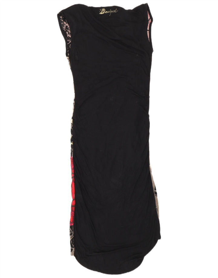 Rochie maxi cu model abstract pentru femei de designer UK 14 mare multicoloră