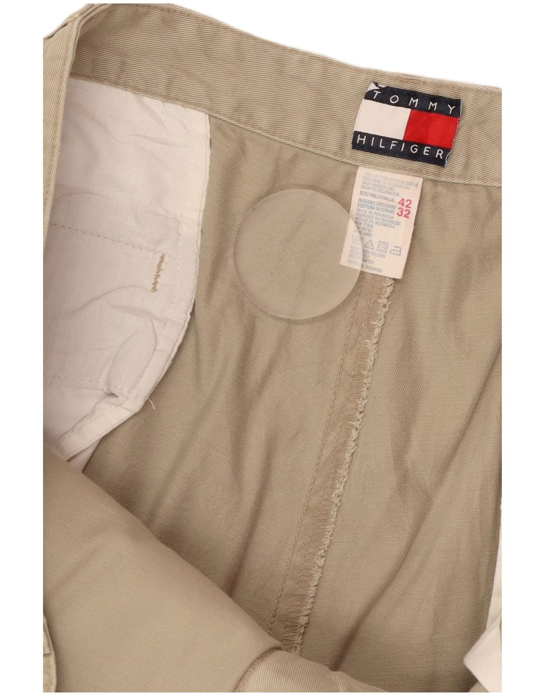 Pantaloni chino drepți pentru bărbați Tommy Hilfiger W42 L32 bumbac bej