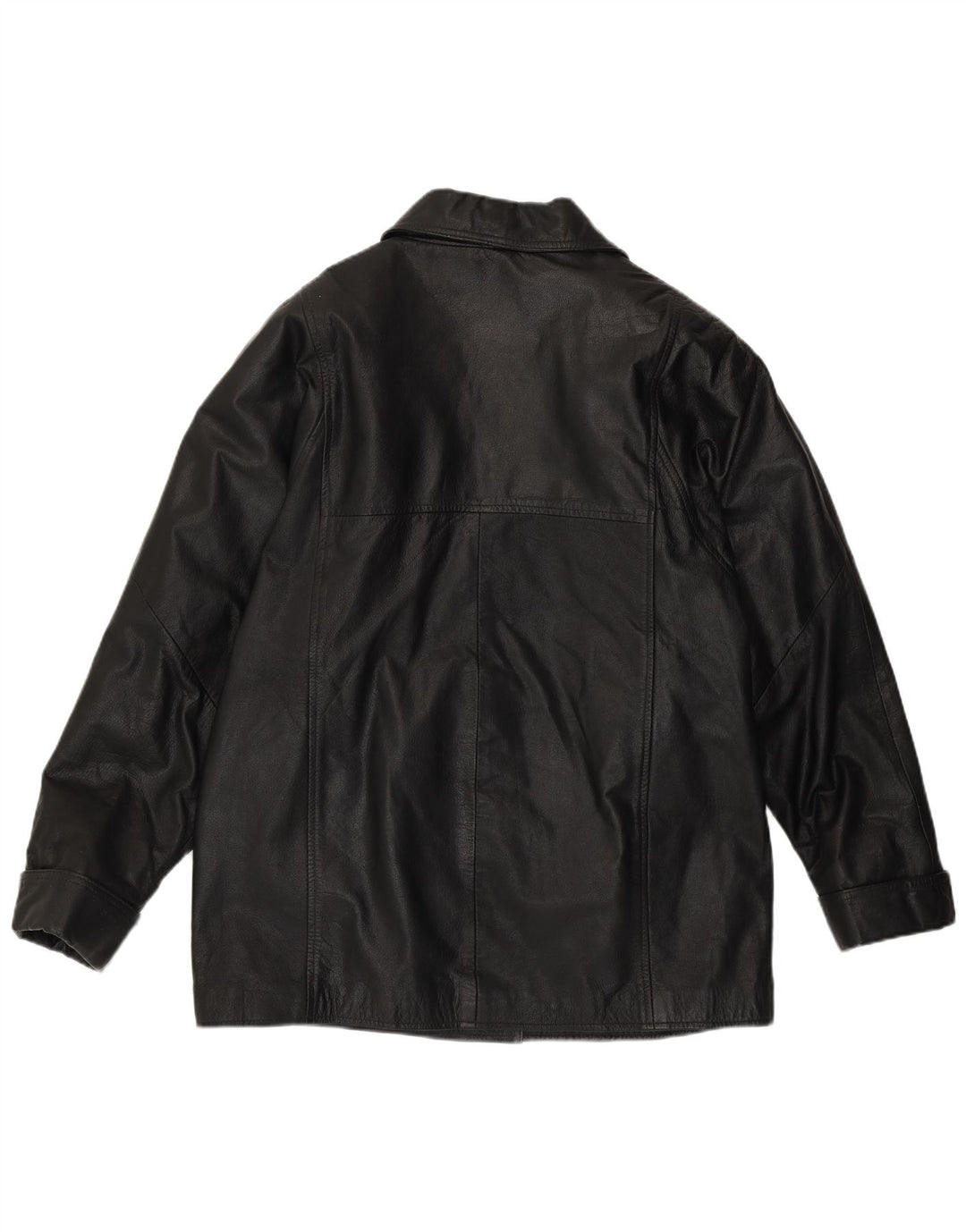 Jachetă de piele pentru femei Modern Classics, cu ajustare largă, UK 14, piele medie neagră