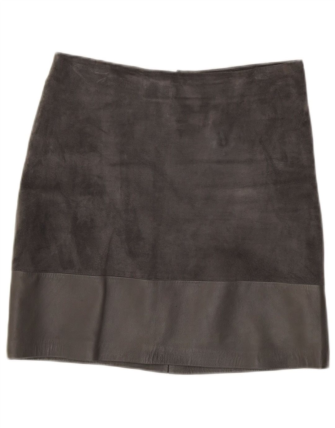 HALLHUBER Fusta de piele intoarsa pentru femei EU 38 Medium W32 Piele gri