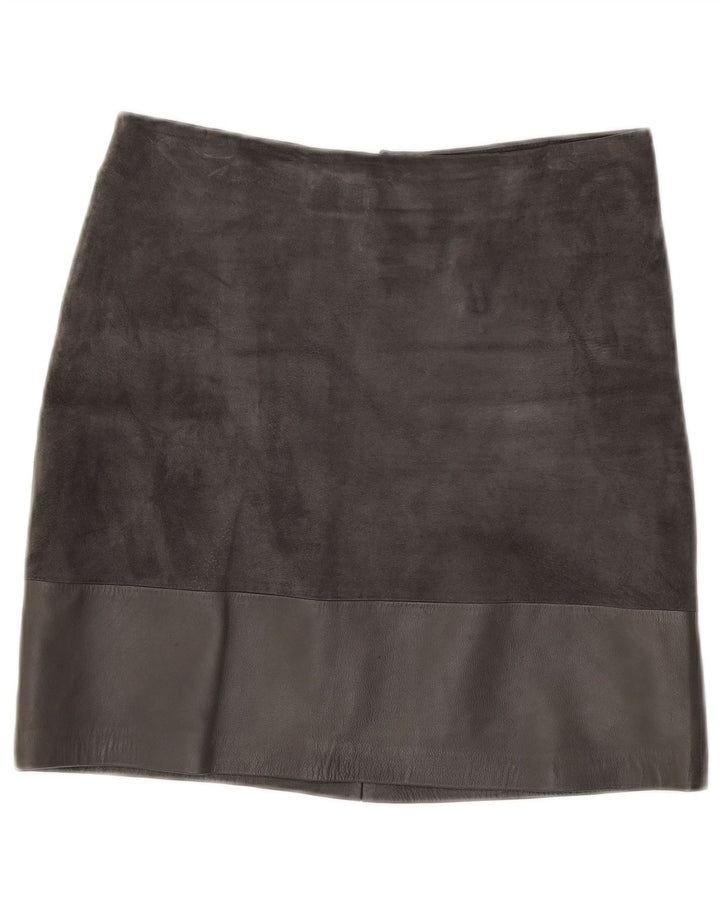 HALLHUBER Fusta de piele intoarsa pentru femei EU 38 Medium W32 Piele gri